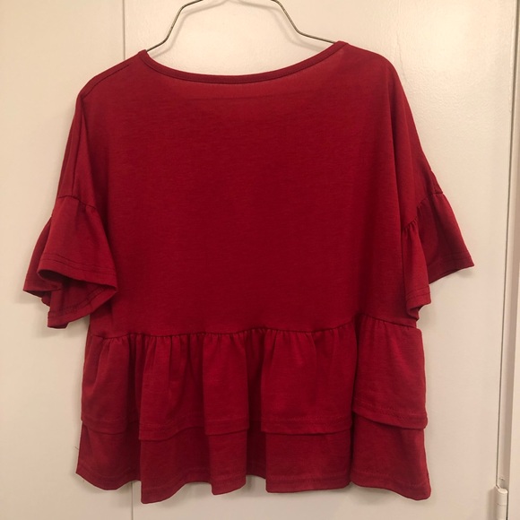 Red Ruffle Top - Picture 4 of 6